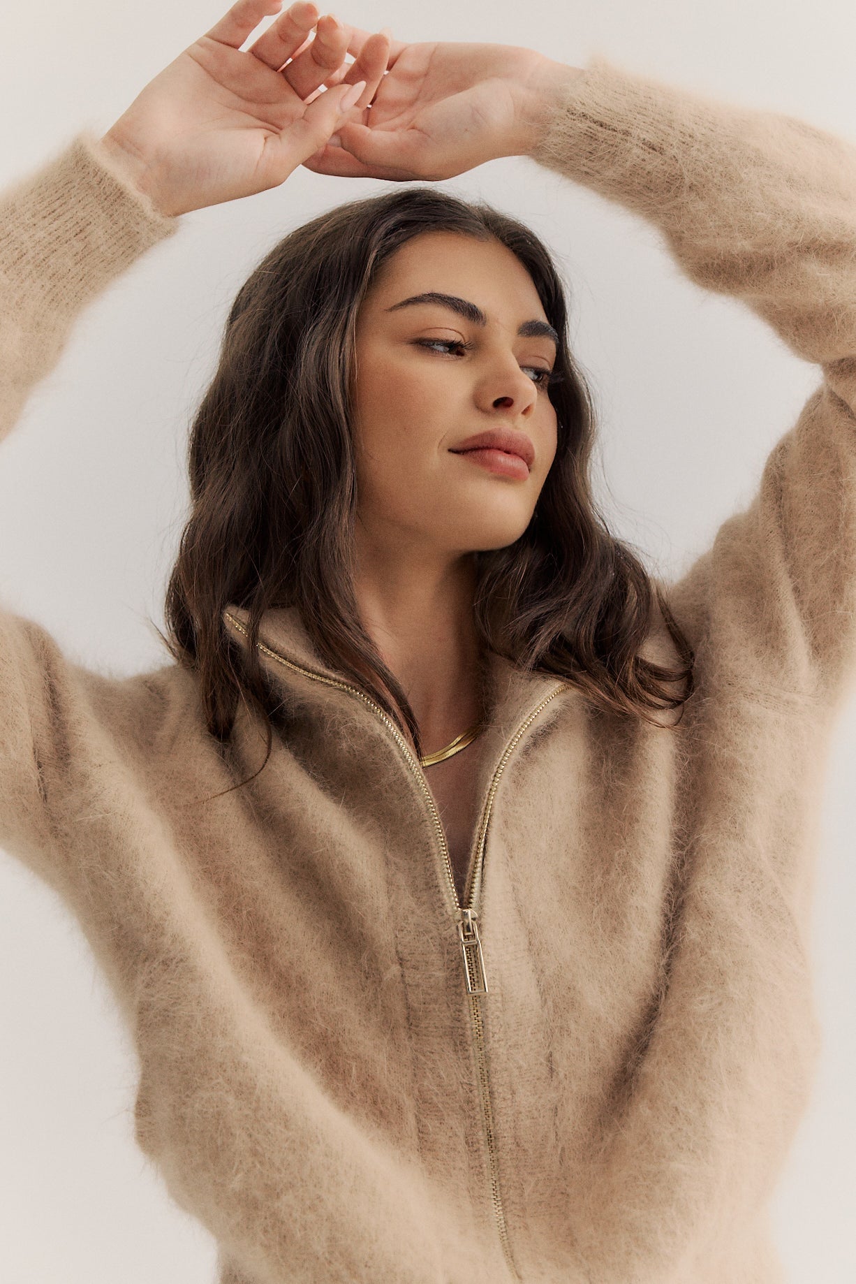 World of Nomads - Felix Zip Cardigan Latte