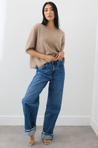 Mia Fratino - Erika Tee Biscuit Brushed Cashmere