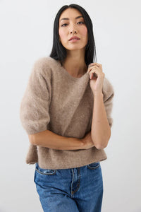Mia Fratino - Erika Tee Biscuit Brushed Cashmere