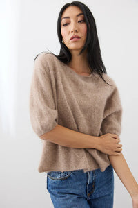 Mia Fratino - Erika Tee Biscuit Brushed Cashmere
