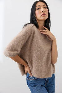 Mia Fratino - Erika Tee Biscuit Brushed Cashmere