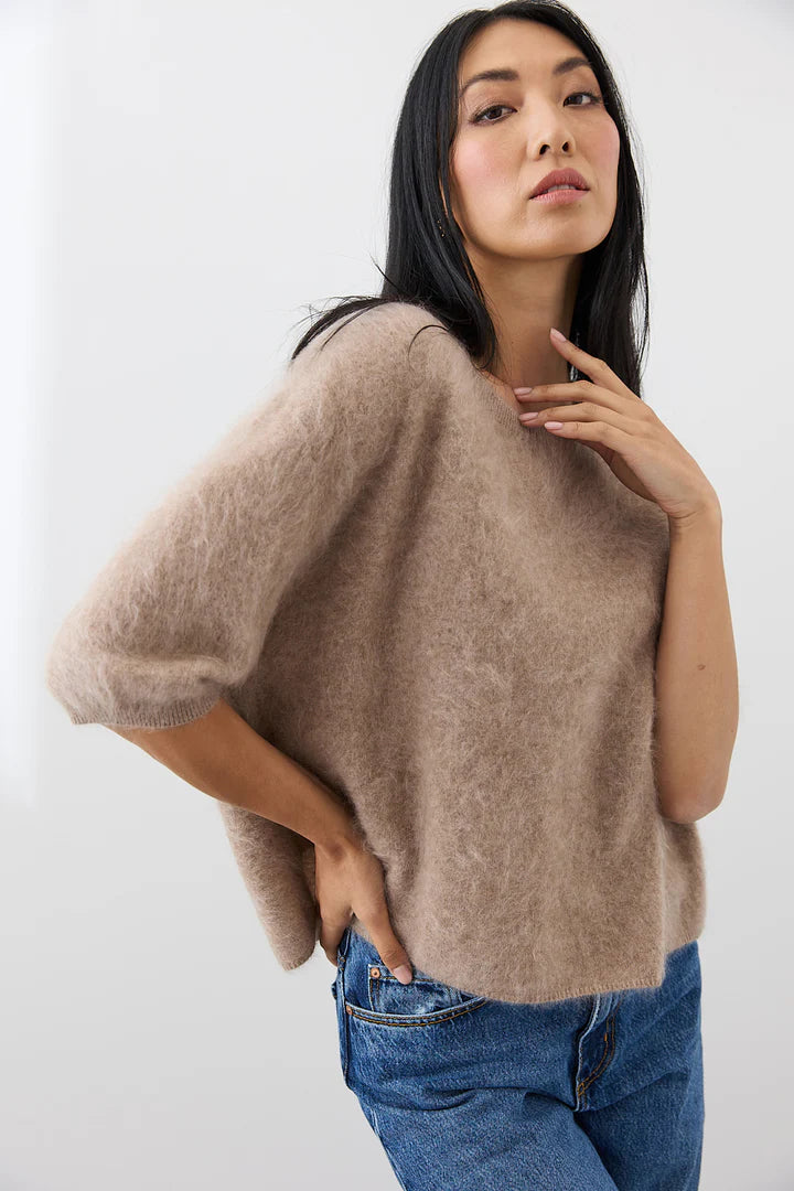 Mia Fratino - Erika Tee Biscuit Brushed Cashmere