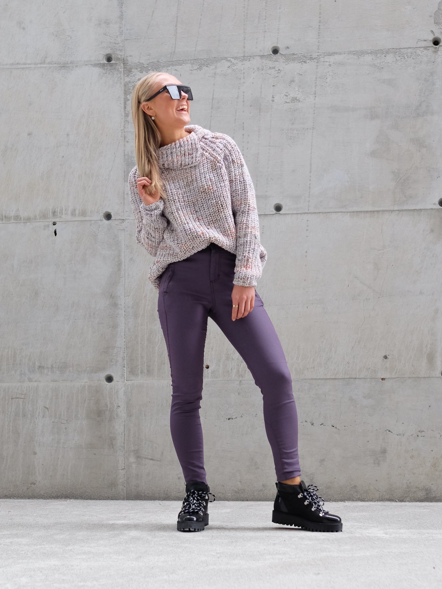 FIVE UNITS - JOLIE 374 Pants Blackberry Coated