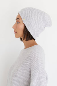 Mia Fratino - Ribbed Beanie - Jet Black, Alabaster, French Navy, Toast, Foggy Grey