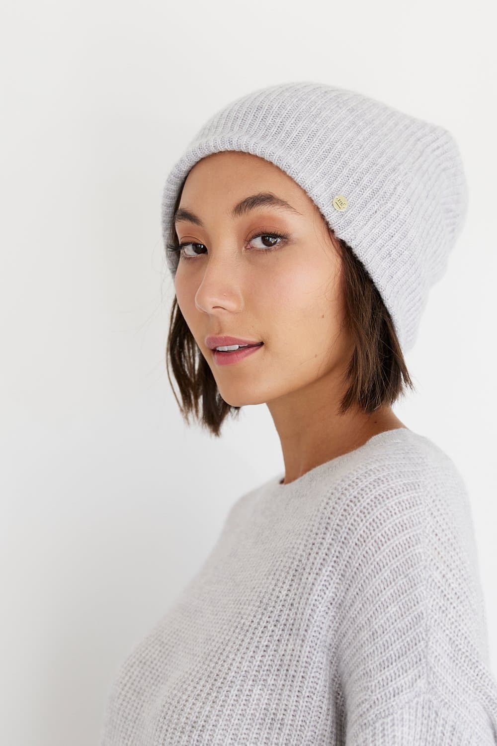 Mia Fratino - Ribbed Beanie - Jet Black, Alabaster, French Navy, Toast, Foggy Grey