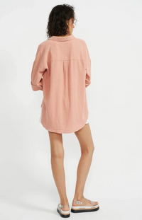 staple the label harvest oversized short sleeve shirt in peach back