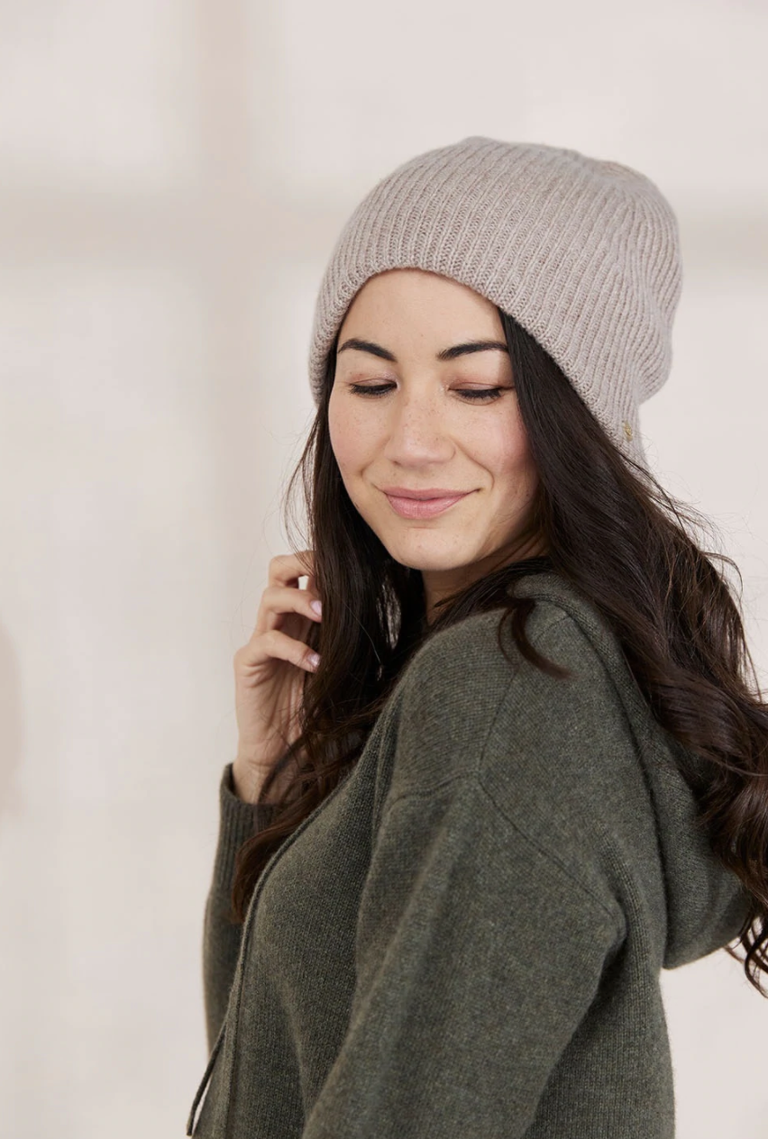 Mia Fratino - Ribbed Beanie - Jet Black, Alabaster, French Navy, Toast, Foggy Grey