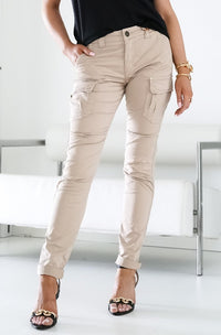 mos mosh cheryl cargo reunion pants in light taupe