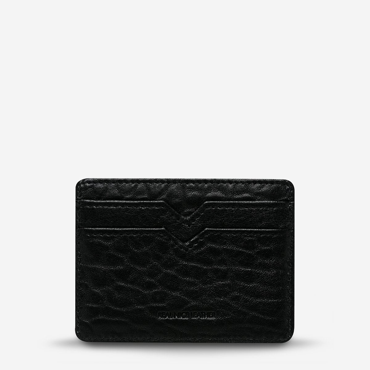 Status anxiety minimal card wallet black bubble leather together for now