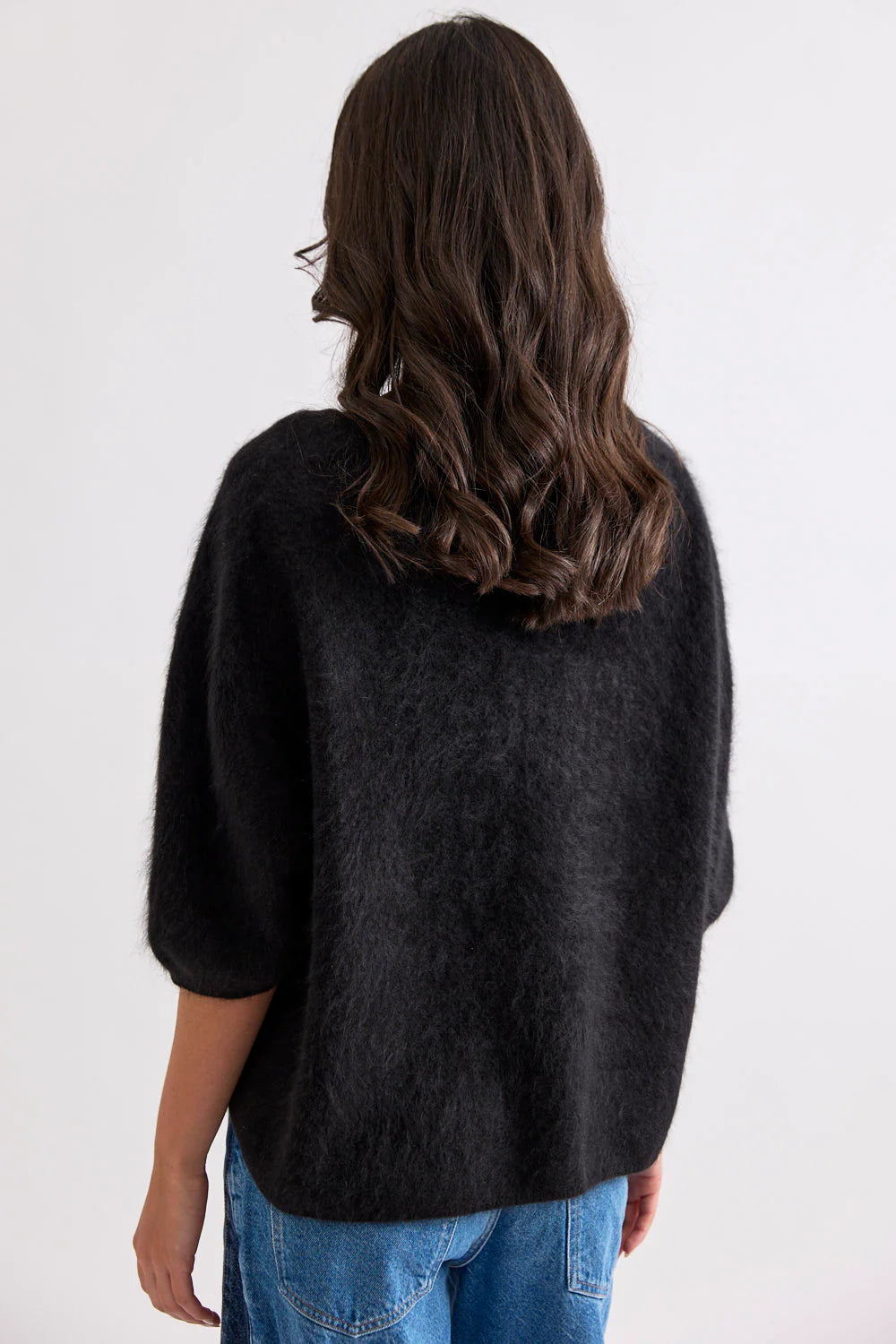 Mia Fratino - Eliza Brushed Tee Jet Black