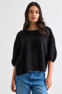 Mia Fratino - Eliza Brushed Tee Jet Black