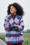 POM Amsterdam - Check Coat Brushed Lavender