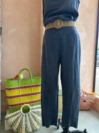 Blueberry Italia - Linen Capri Pant Navy