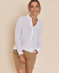 MOS MOSH - Danna Linen Blouse White
