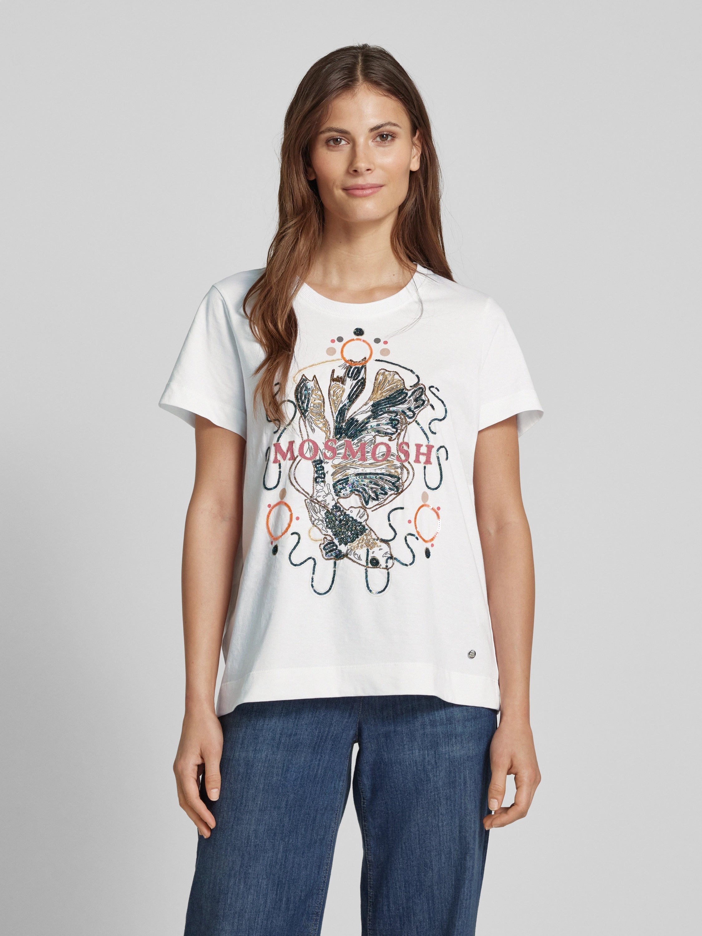 Mos Mosh - Hallin SS Deco Tee White O-Neck