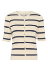 KAFFE - Morita Cardigan Silver White/Blue Stripe