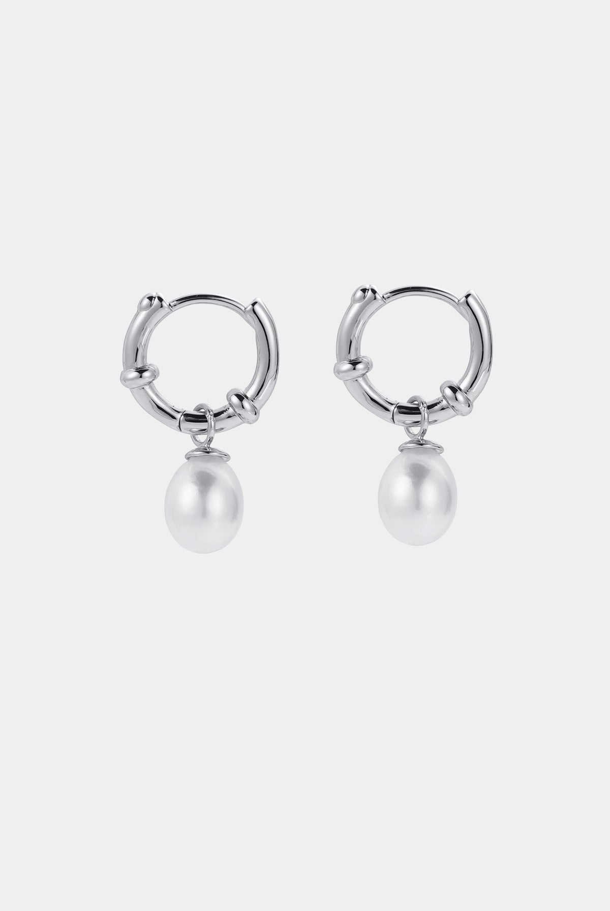 Zafino - Tessa Pearl Hoop Silver