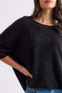 Mia Fratino - Eliza Brushed Tee Jet Black