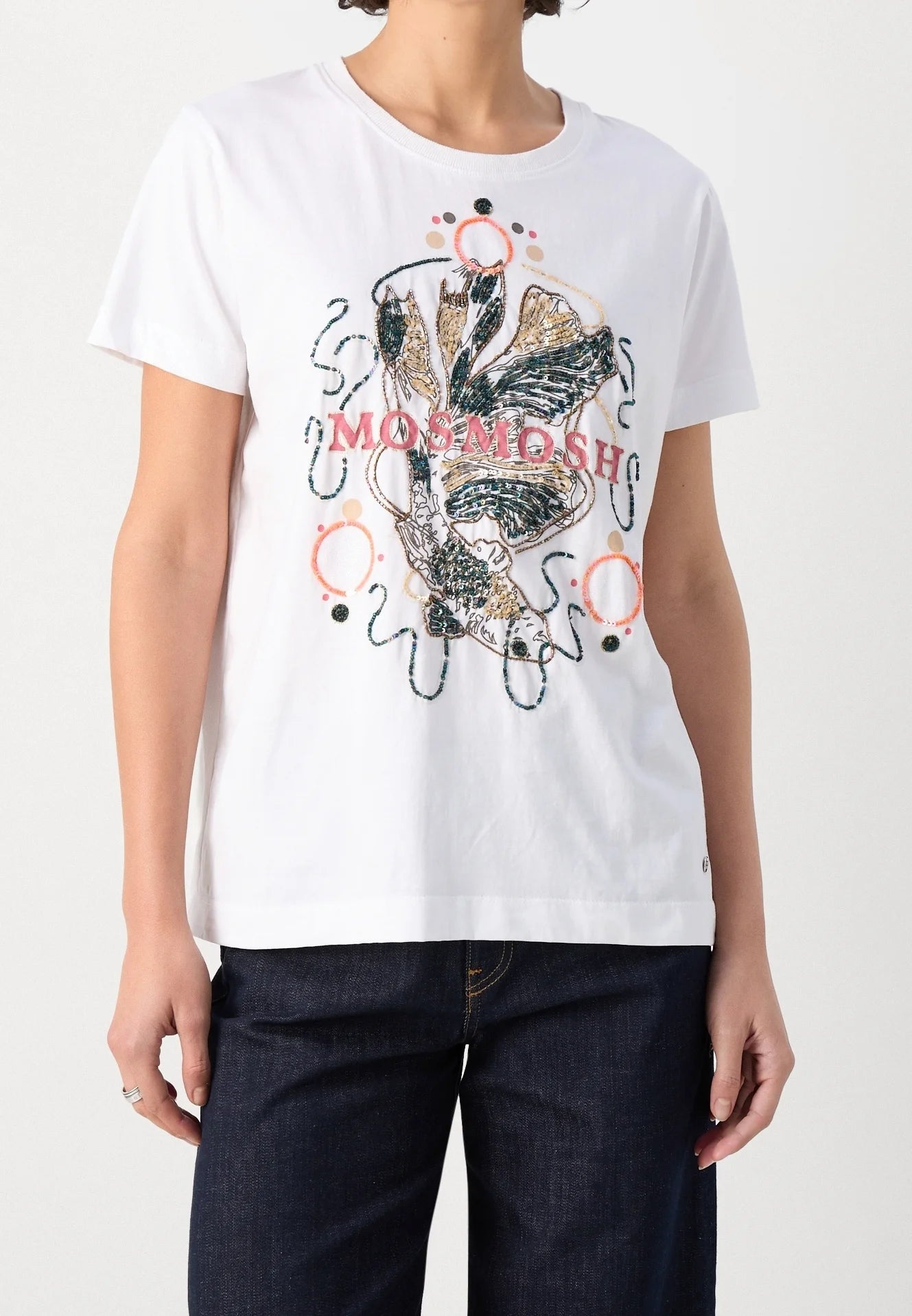 Mos Mosh - Hallin SS Deco Tee White O-Neck