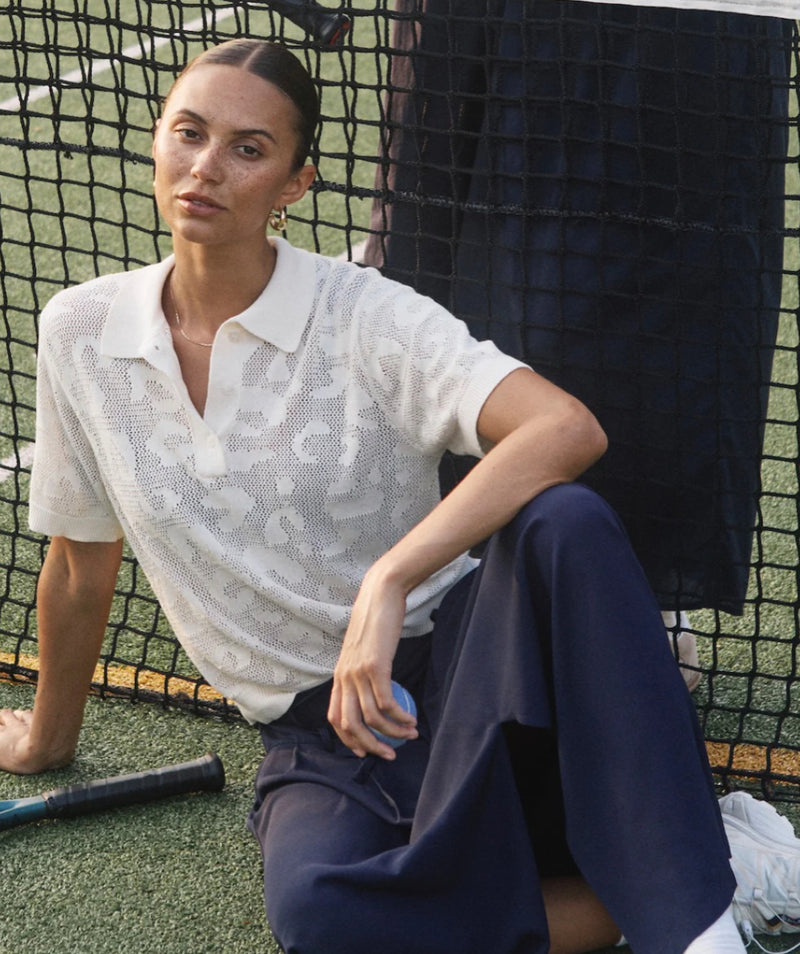 KAFFE -  Abela Knit Polo Turtledove