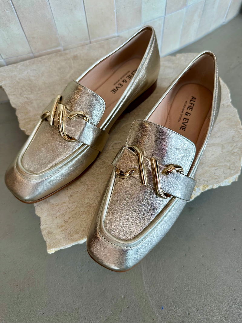Alfie and Evie - Major Soft Gold Loafer