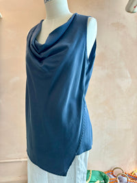 Blueberry Italia - Cowl Neck Lyocell Top Navy