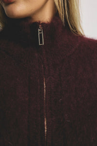 World of Nomads - Felix Zip Cardigan Bomber Aubergine