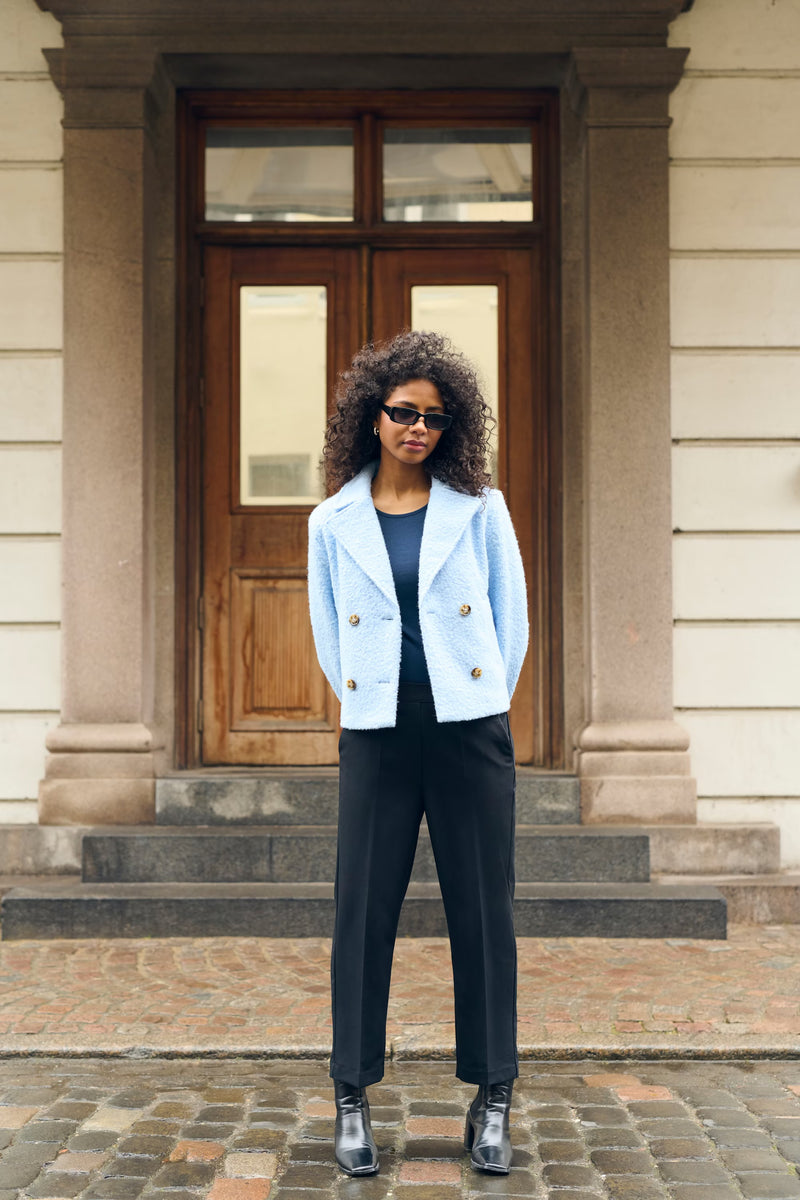 KAFFE - Anne Teddy  Windsurfer Blue Short Jacket