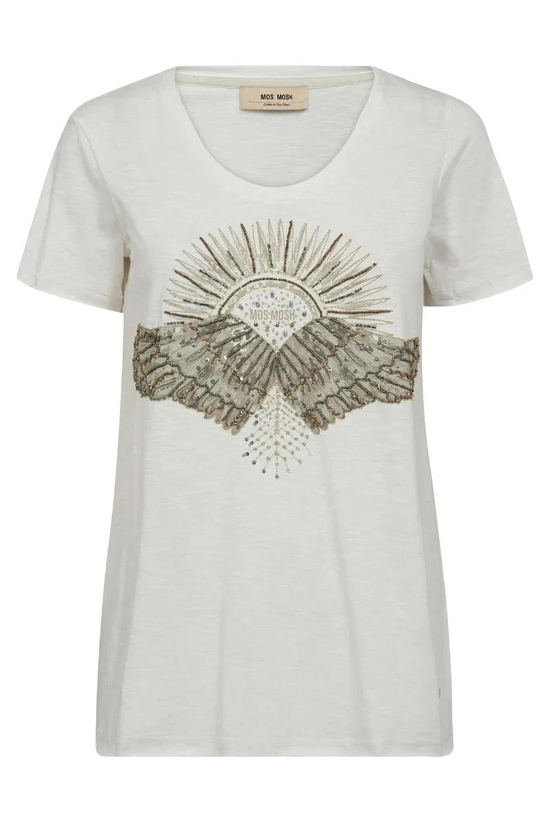 MOS MOSH - Nadine SS Deco Tee Celadon