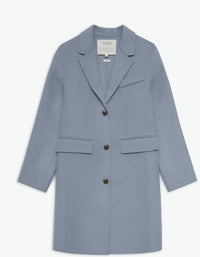Yerse - Midi Coat Wool Mix Greyish Blue
