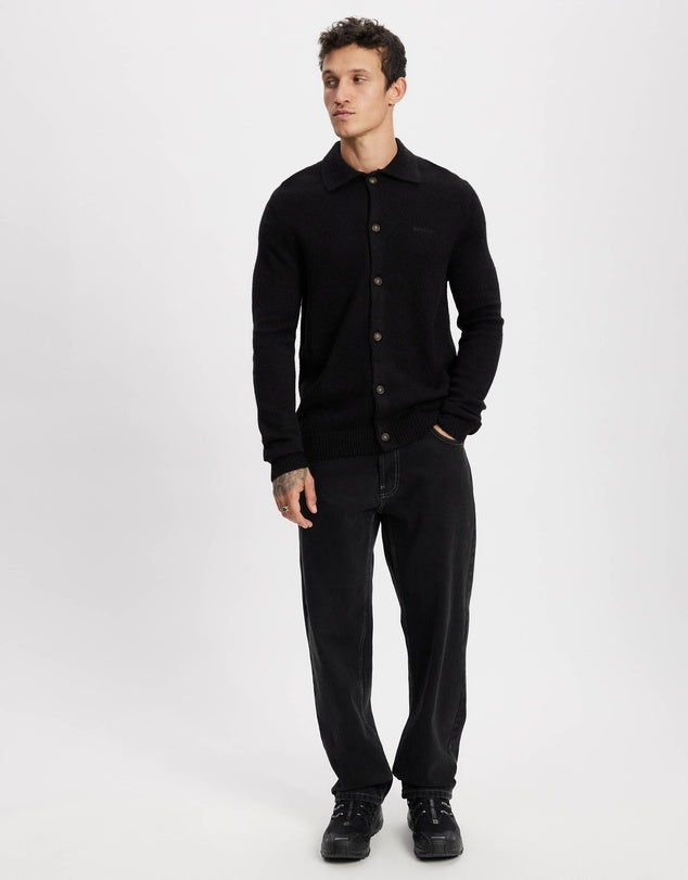 Rhythm -  Mohair Button Up Knit Black