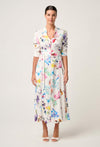 ONCE WAS - Xenia Yoke Linen Viscose Dress in Plume Blossom