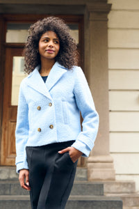 KAFFE - Anne Teddy  Windsurfer Blue Short Jacket