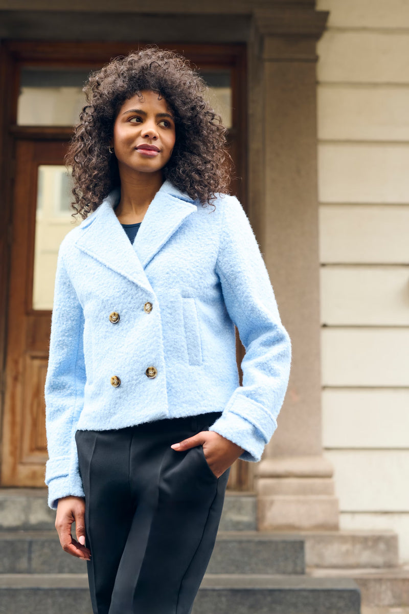 KAFFE - Anne Teddy  Windsurfer Blue Short Jacket