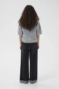 Gestuz - Alpha SS Crew Knit Top Pearl Blue Melange