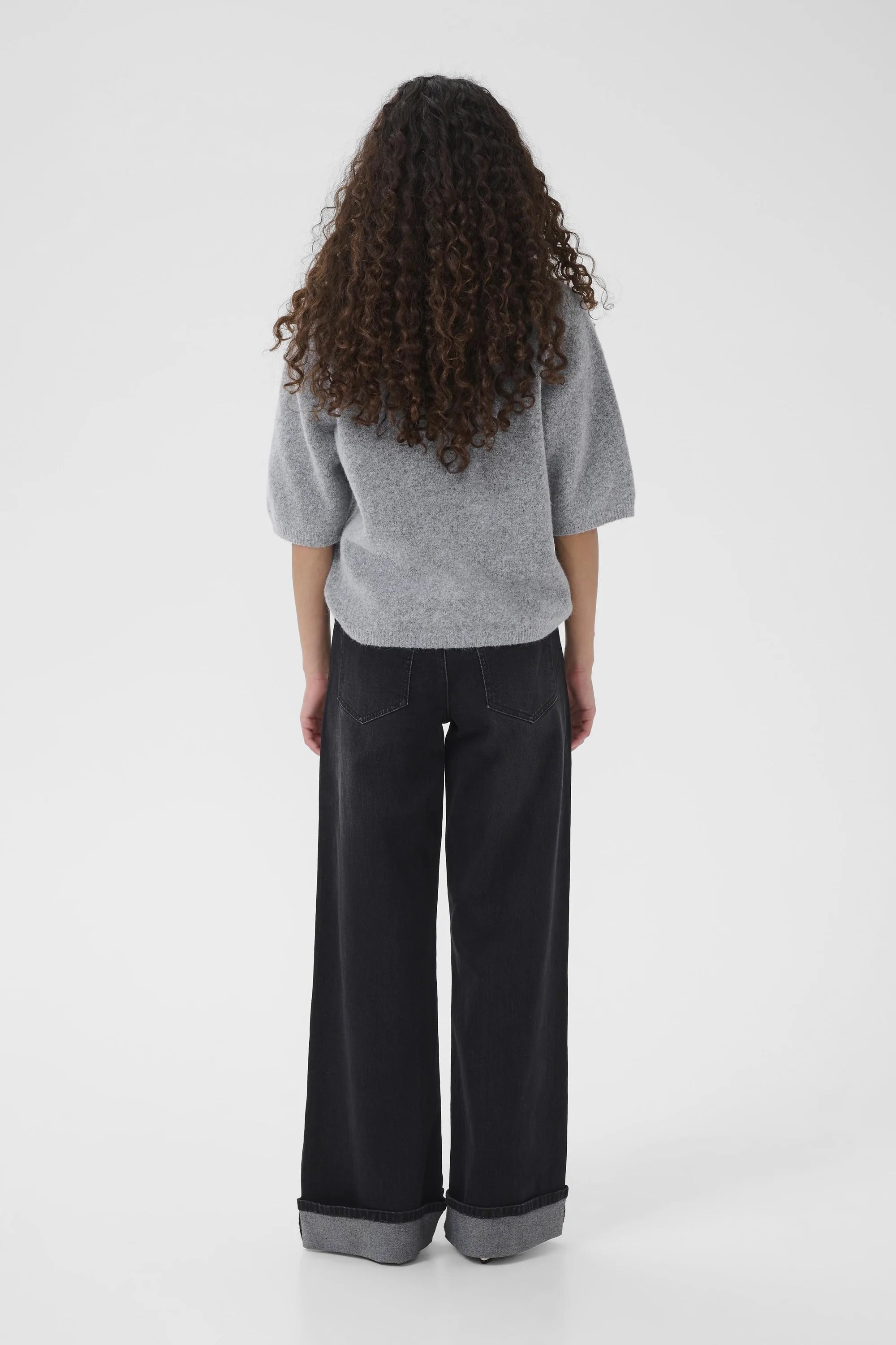 Gestuz - Alpha SS Crew Knit Top Pearl Blue Melange