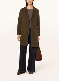 Yerse - Midi Coat Wool Mix Khaki