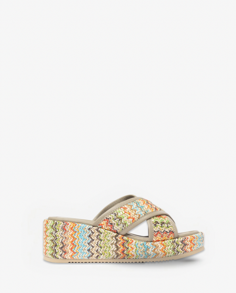 UNISA - Kipre Rainbow Raffia Wedge Slide