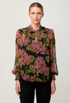 ONCE WAS - Estrella Viscose Chiffon Blouse in Winter Granadilla