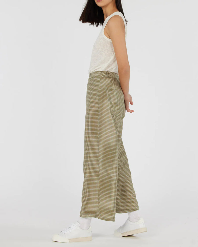 Amelius - Virtuous Check Cropped Pant Olive