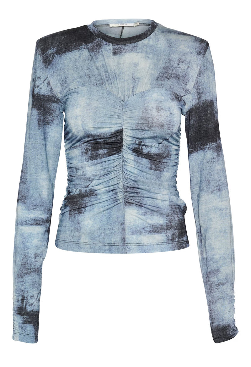 Gestuz - Areen Long Sleeve Blouse Blue Denim