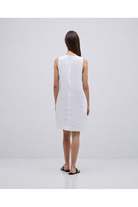 Yerse - Linen Shift Dress White