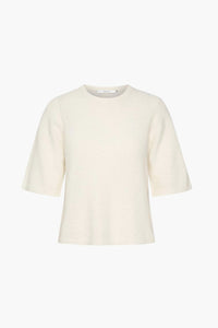 Gestuz - Alpha SS Crew Knit Top Ivory
