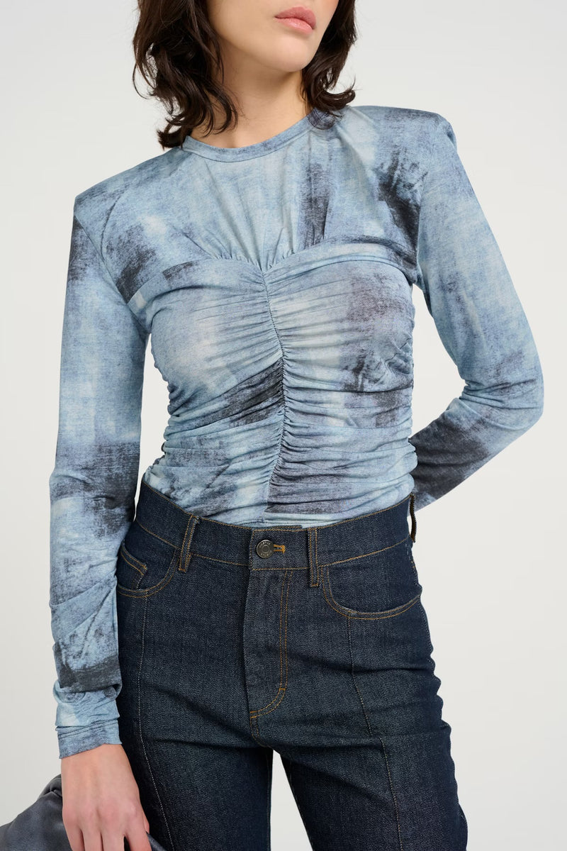 Gestuz - Areen Long Sleeve Blouse Blue Denim