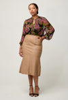 ONCE WAS - Estrella Viscose Chiffon Blouse in Winter Granadilla