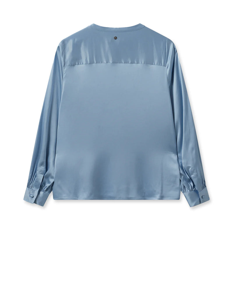 Mos Mosh - Enfa Satin Blouse Celestial Blue