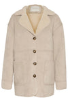 KAFFE - Berni Shearling  Jacket Feather Greige/Oat