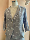 Blueberry Italia - Embroidered Daisy Linen Jacket Ash