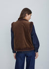 Yerse - Reversible Sherpa Cord Vest Chocolate