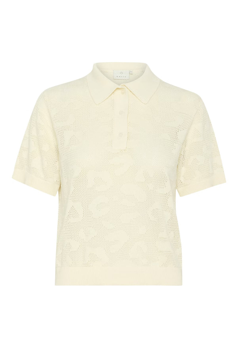 KAFFE -  Abela Knit Polo Turtledove
